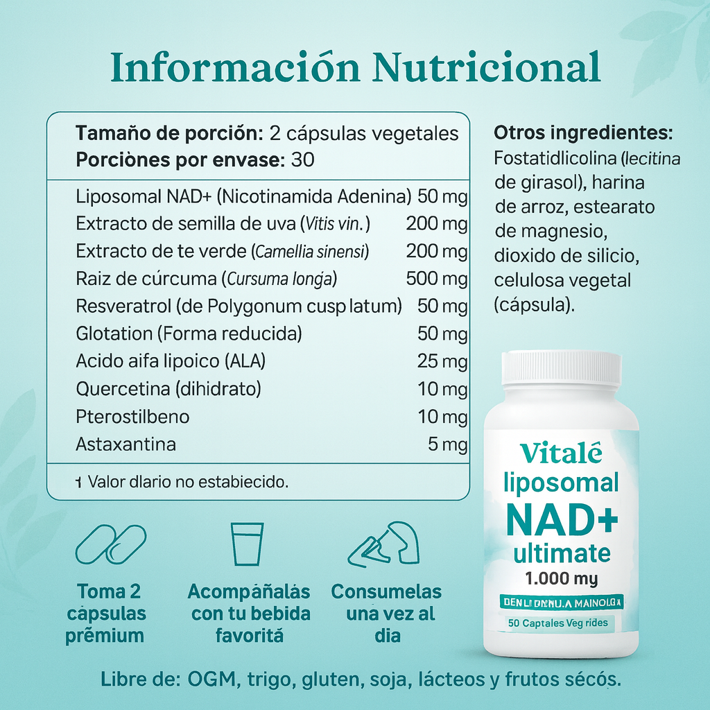 Vitalé Liposomal NAD+ Ultimate™ 1000 mg (10 en 1)