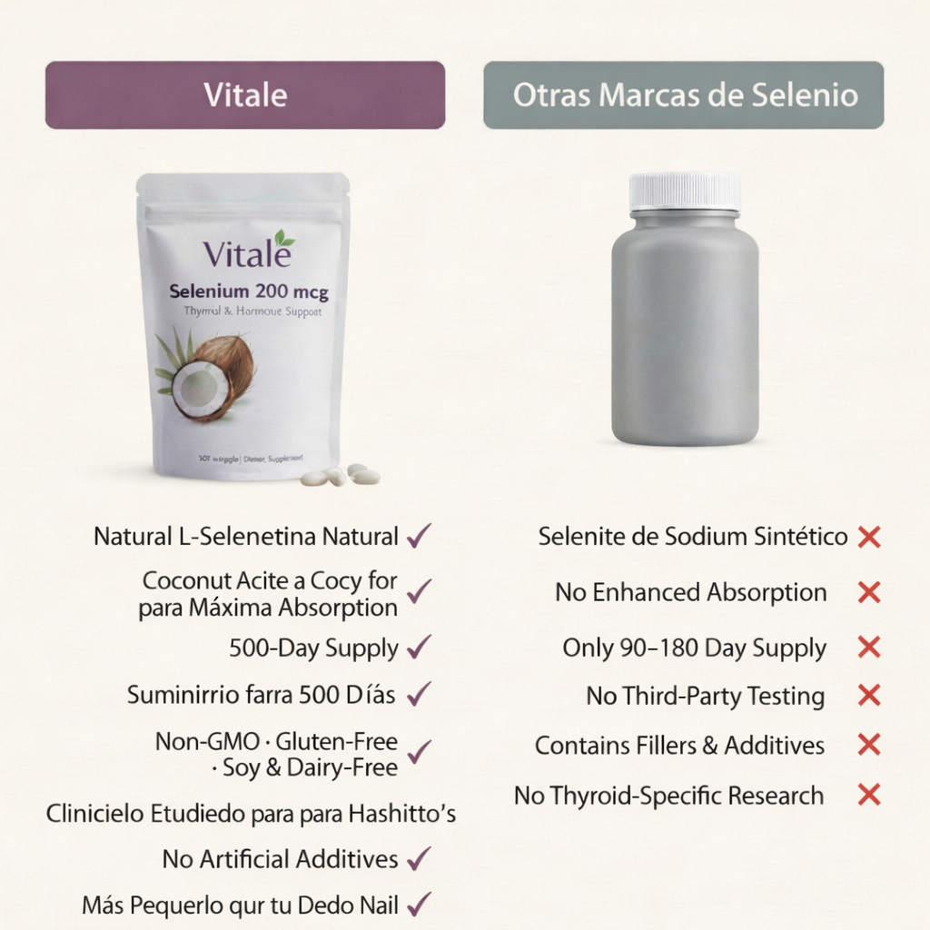 Vitale Selenio 200 mcg — Apoyo para la tiroides y las hormonas
