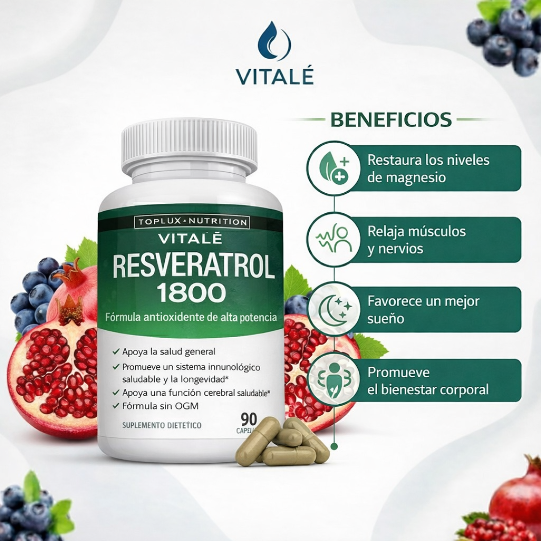 Fórmula de Poder Antioxidante Vitalé Resveratrol 1800