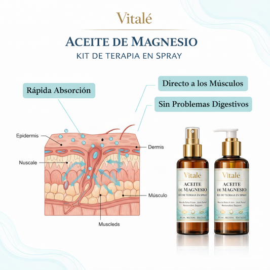 Set Terapéutico de Aceite de Magnesio en Spray Vitalé