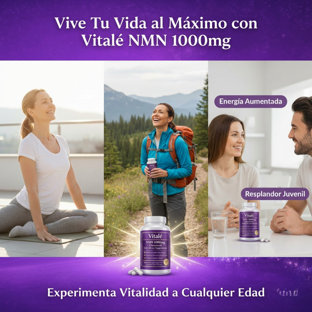Vitale NMN 1000 mg, suplemento antienvejecimiento que favorece el NAD+.