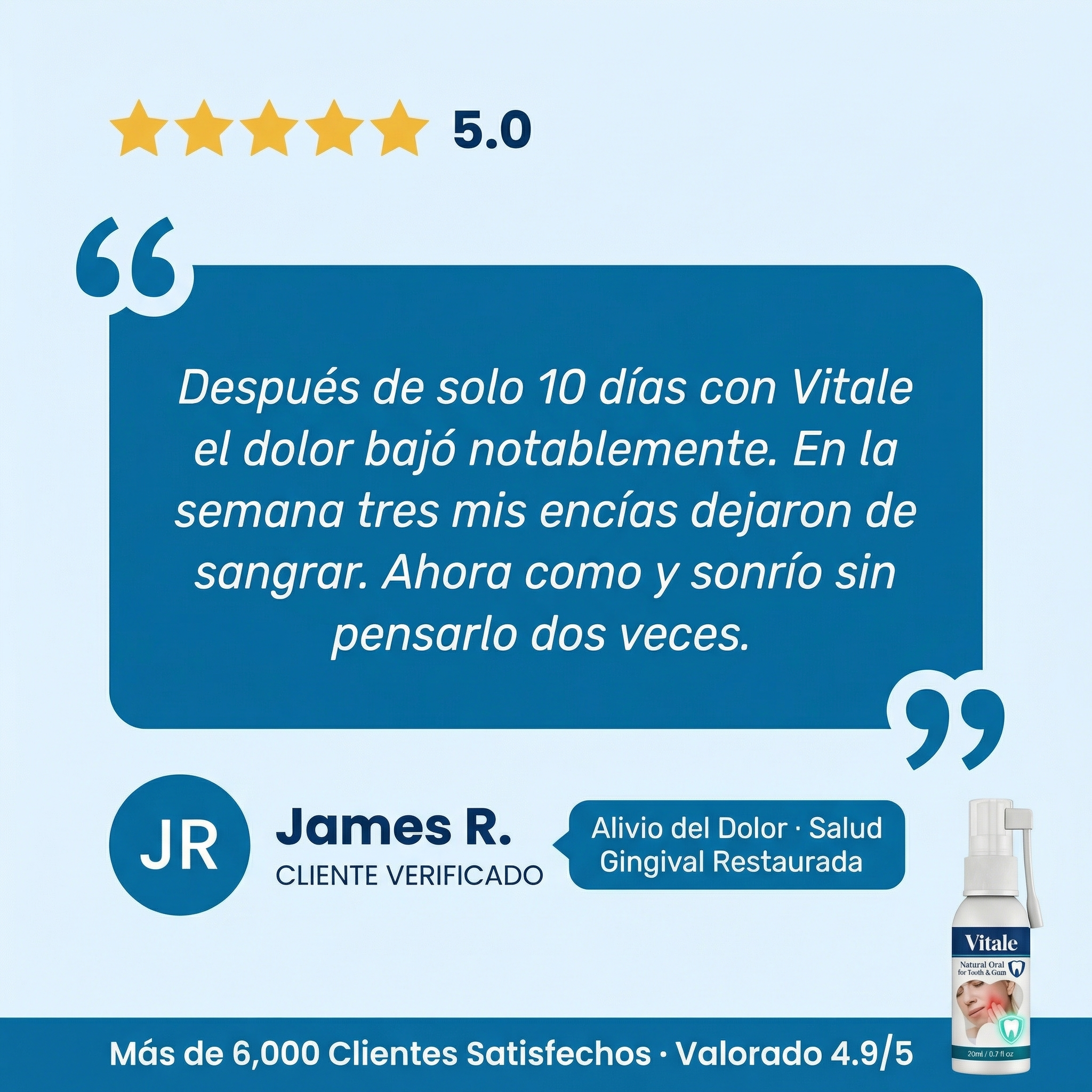 Vitale Spray Oral Natural para el Cuidado de Dientes y Encías