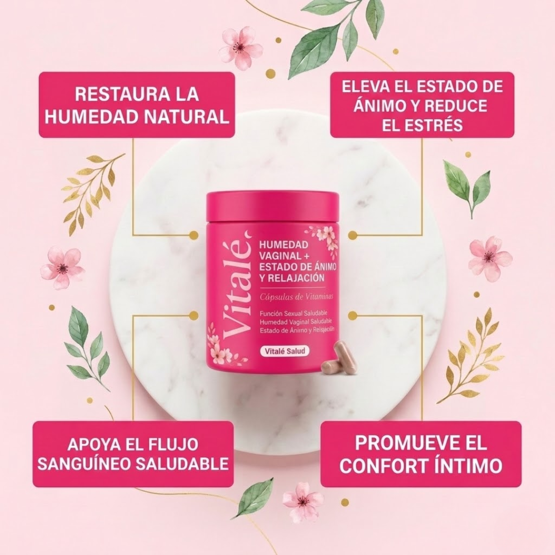 Vitalé URO - Cápsulas de Humedad Vaginal, Ánimo y Relajación