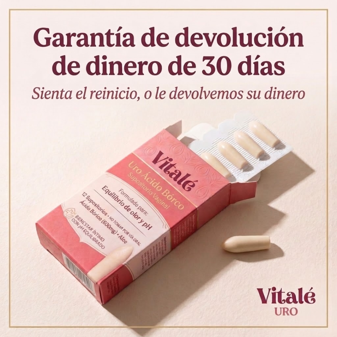 Vitalé URO Supositorios Vaginales de Ácido Bórico para el Olor y el Equilibrio del pH