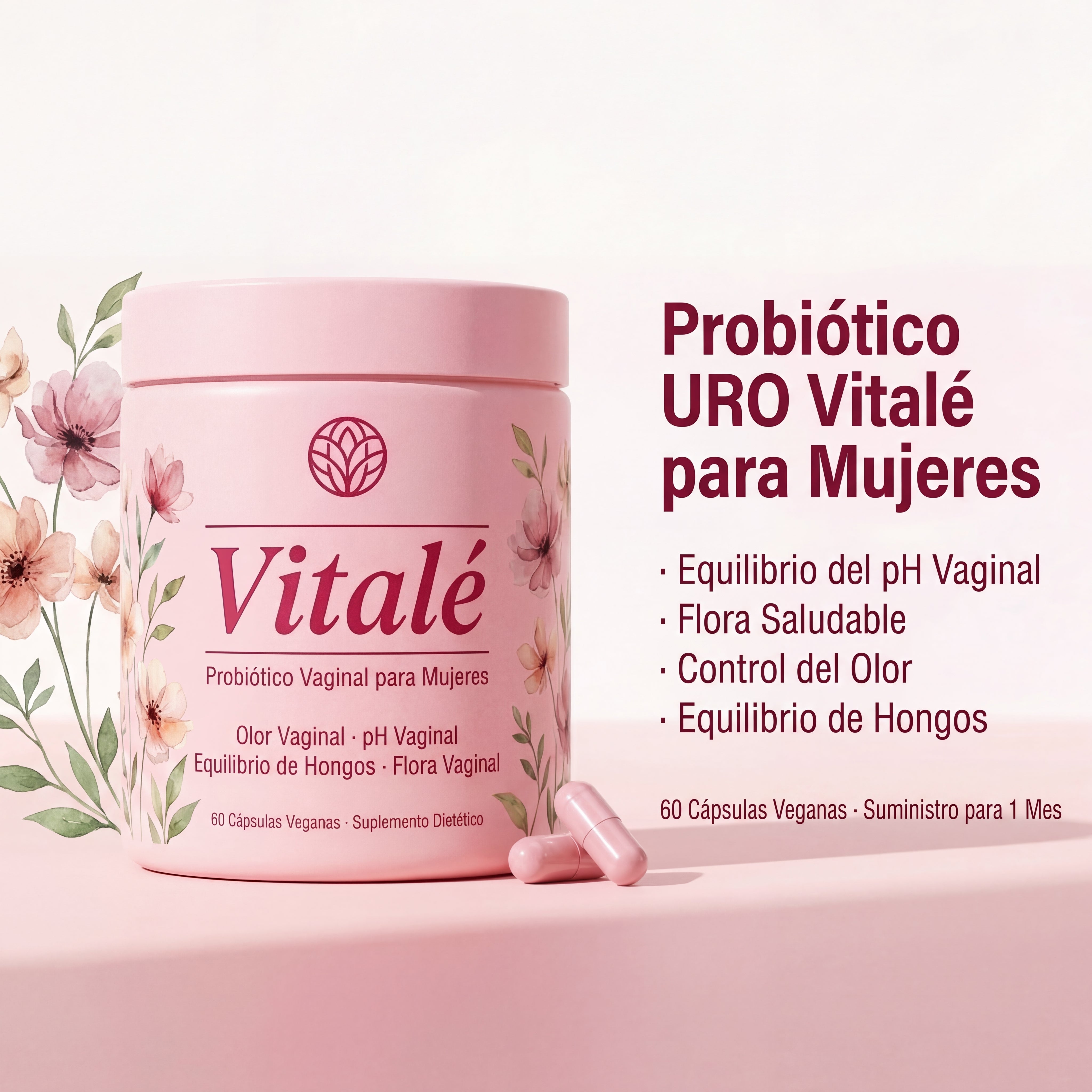 Vitalé URO Probiótico para mujeres para el equilibrio del pH y la salud vaginal