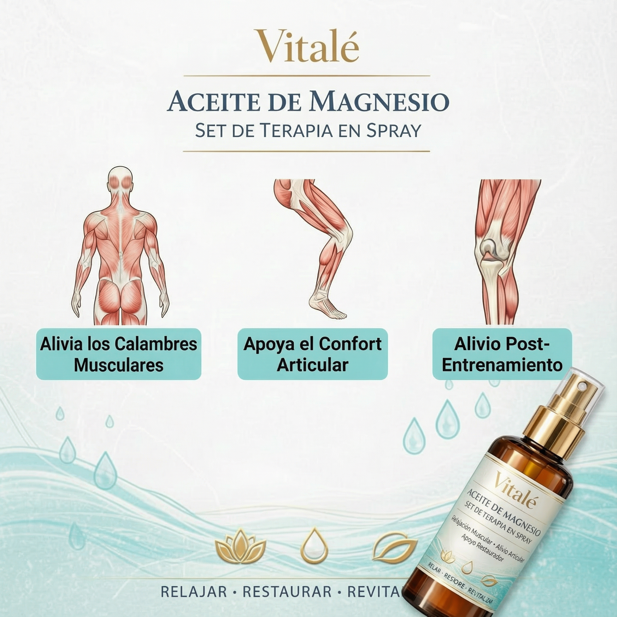 Set Terapéutico de Aceite de Magnesio en Spray Vitalé