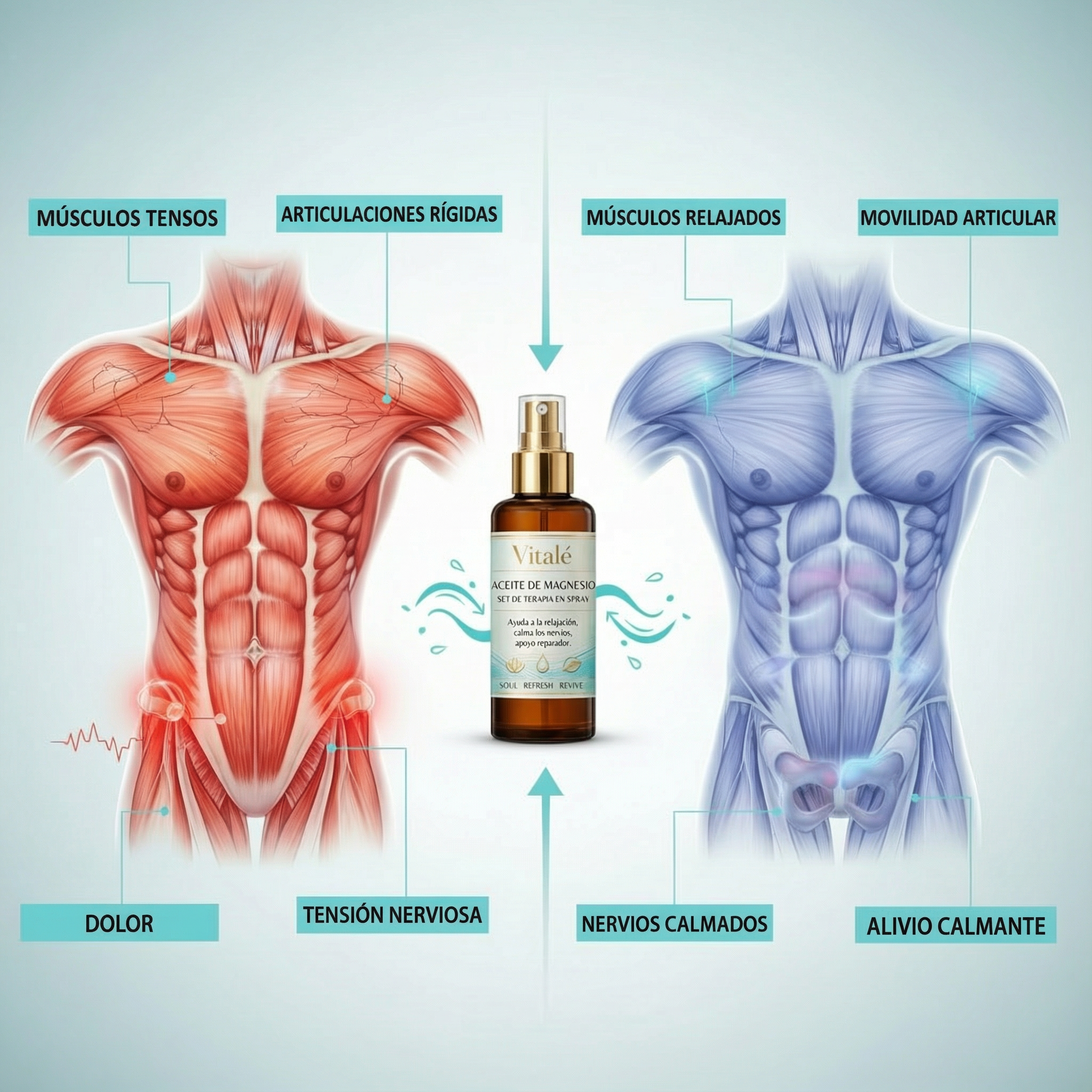Set Terapéutico de Aceite de Magnesio en Spray Vitalé
